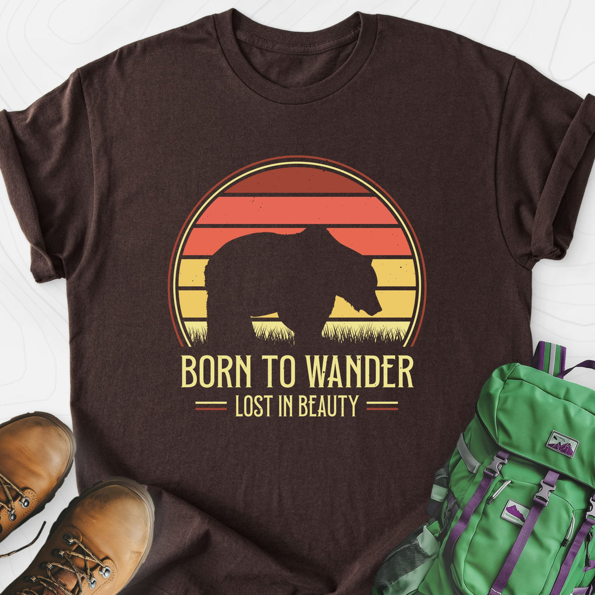 Born to Wander Lightweight T-Shirt Gift For Hiker