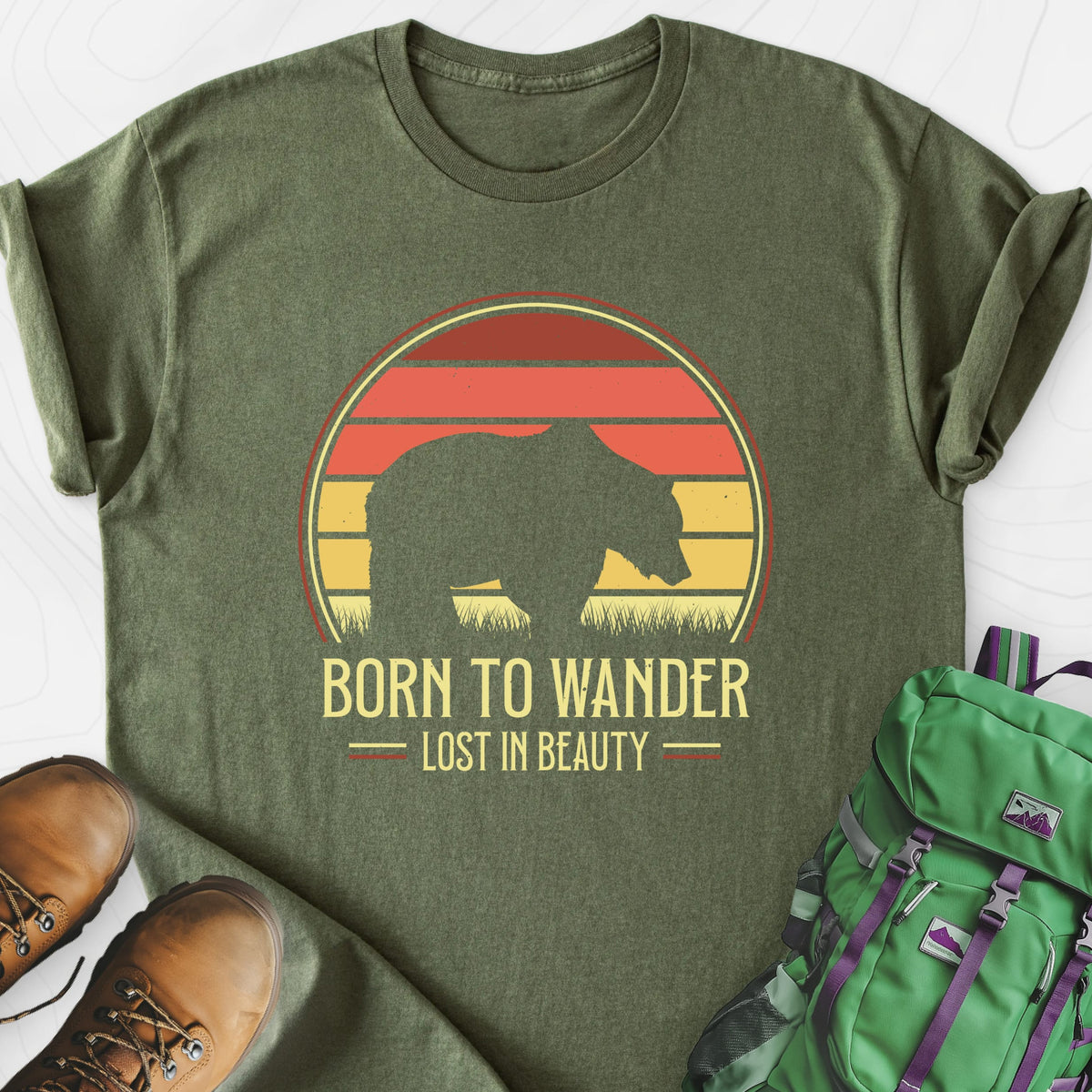 Born to Wander Lightweight T-Shirt Gift For Hiker