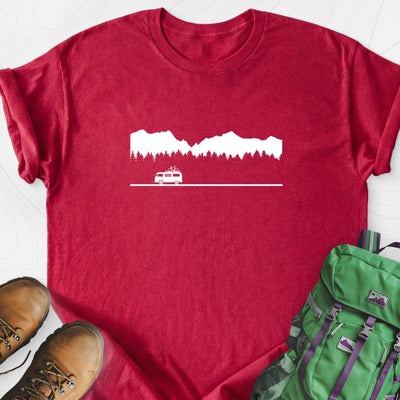 Motorhome in the Mountains Lightweight T-Shirt Gift For Hiker