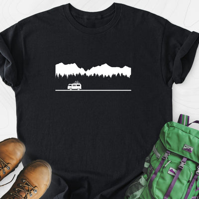 Motorhome in the Mountains Lightweight T-Shirt Gift For Hiker