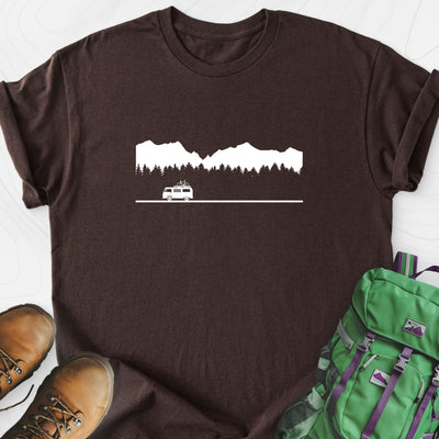 Motorhome in the Mountains Lightweight T-Shirt Gift For Hiker