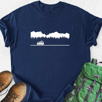 Motorhome in the Mountains Lightweight T-Shirt Gift For Hiker