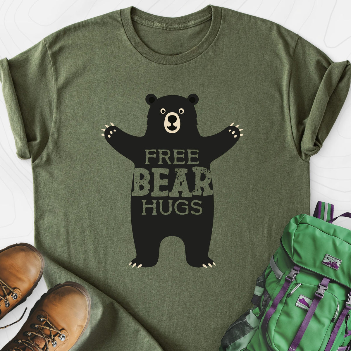 Free Bear Hugs Lightweight T-Shirt Gift For Hiker