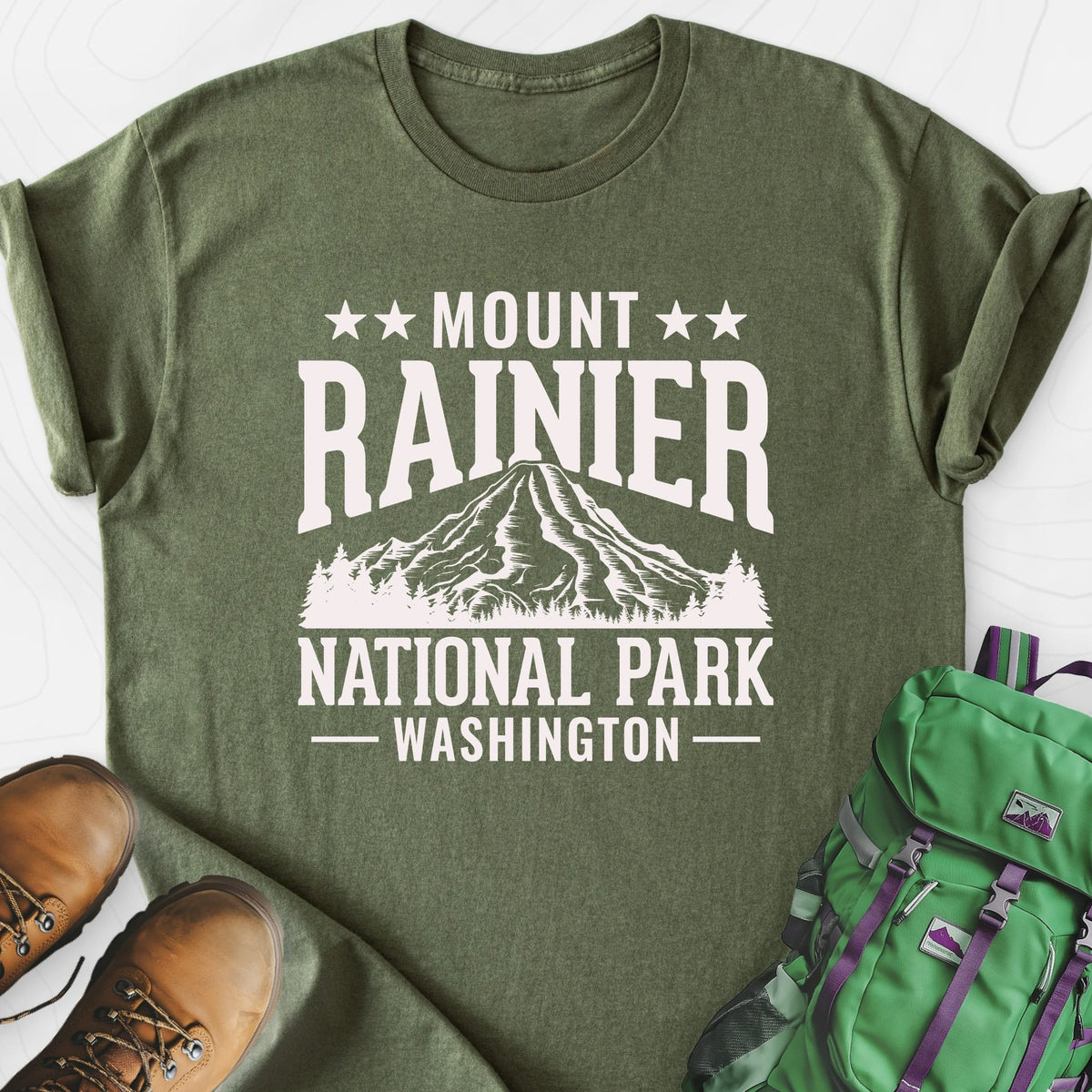 Mount Rainier Lightweight T-Shirt Gift For Hiker