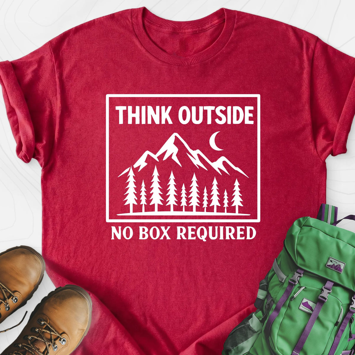 Think Outside Lightweight T-Shirt Gift For Hiker