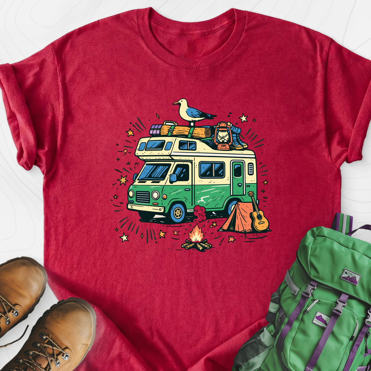 Adventure Camper Lightweight T-Shirt Gift For Hiker