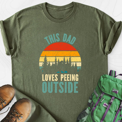 This Dad Loves Peeing Outside Lightweight T-Shirt Gift For Hiker