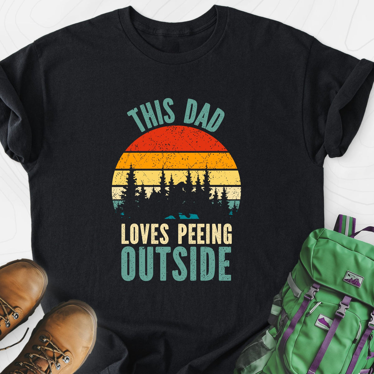 This Dad Loves Peeing Outside Lightweight T-Shirt Gift For Hiker