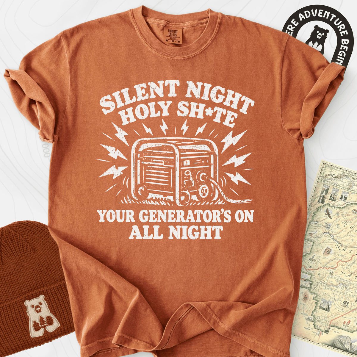 Silent Night Generator T-Shirt Gift For Hiker