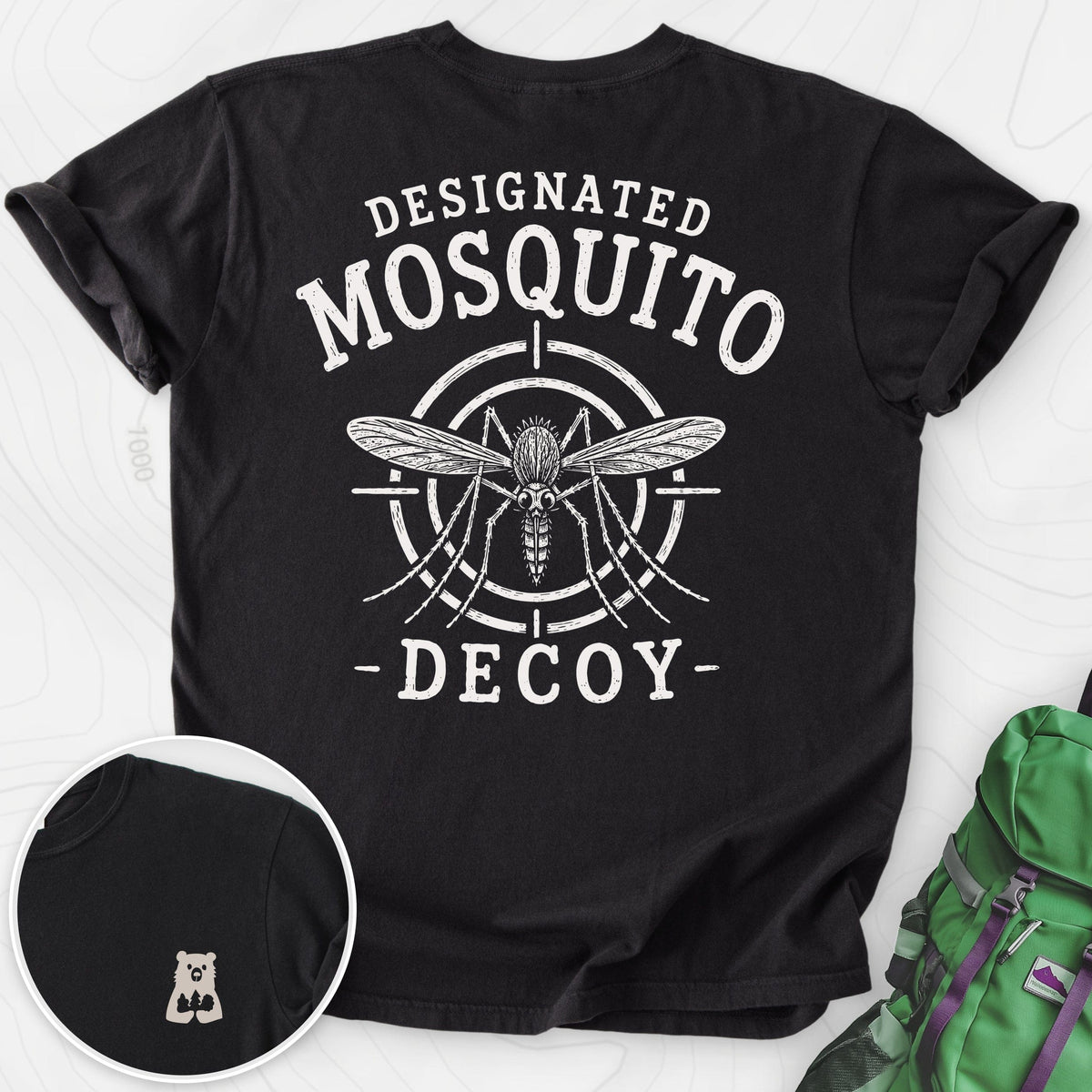 Designated Mosquito Decoy Back Print T-shirt Gift For Hiker