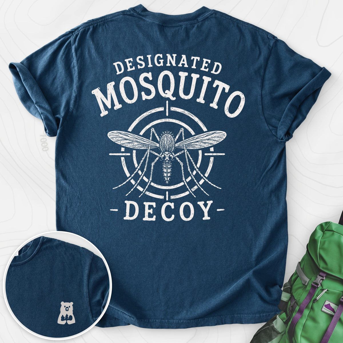 Designated Mosquito Decoy Back Print T-shirt Gift For Hiker