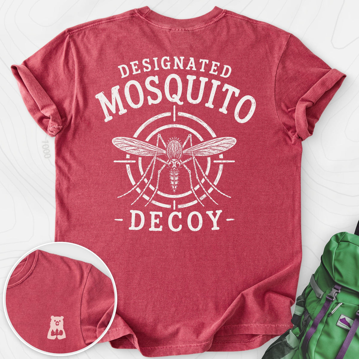 Designated Mosquito Decoy Back Print T-shirt Gift For Hiker