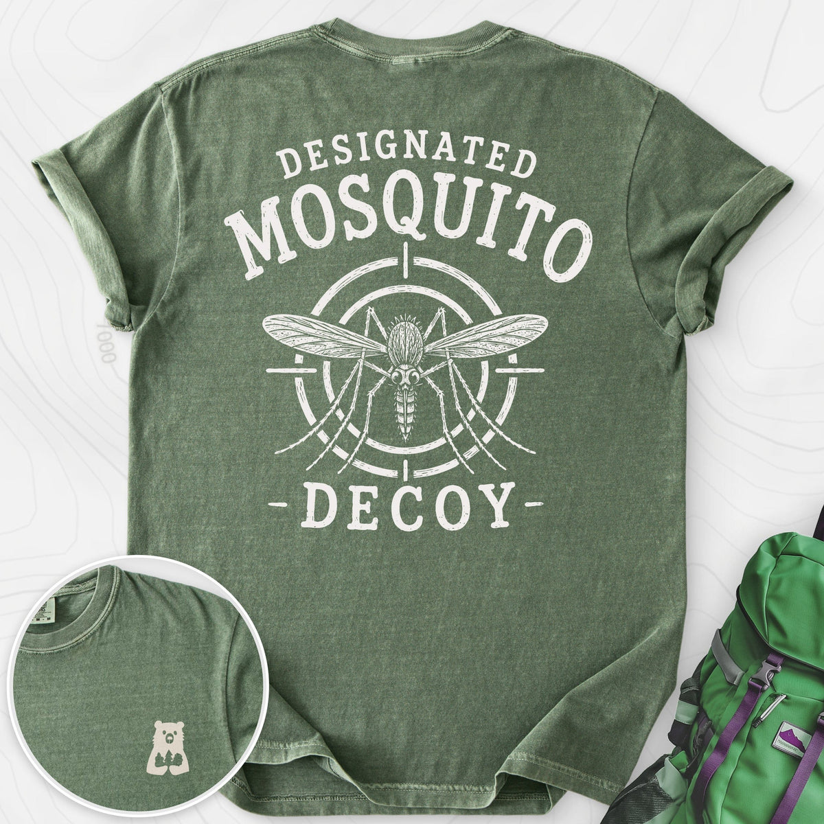 Designated Mosquito Decoy Back Print T-shirt Gift For Hiker