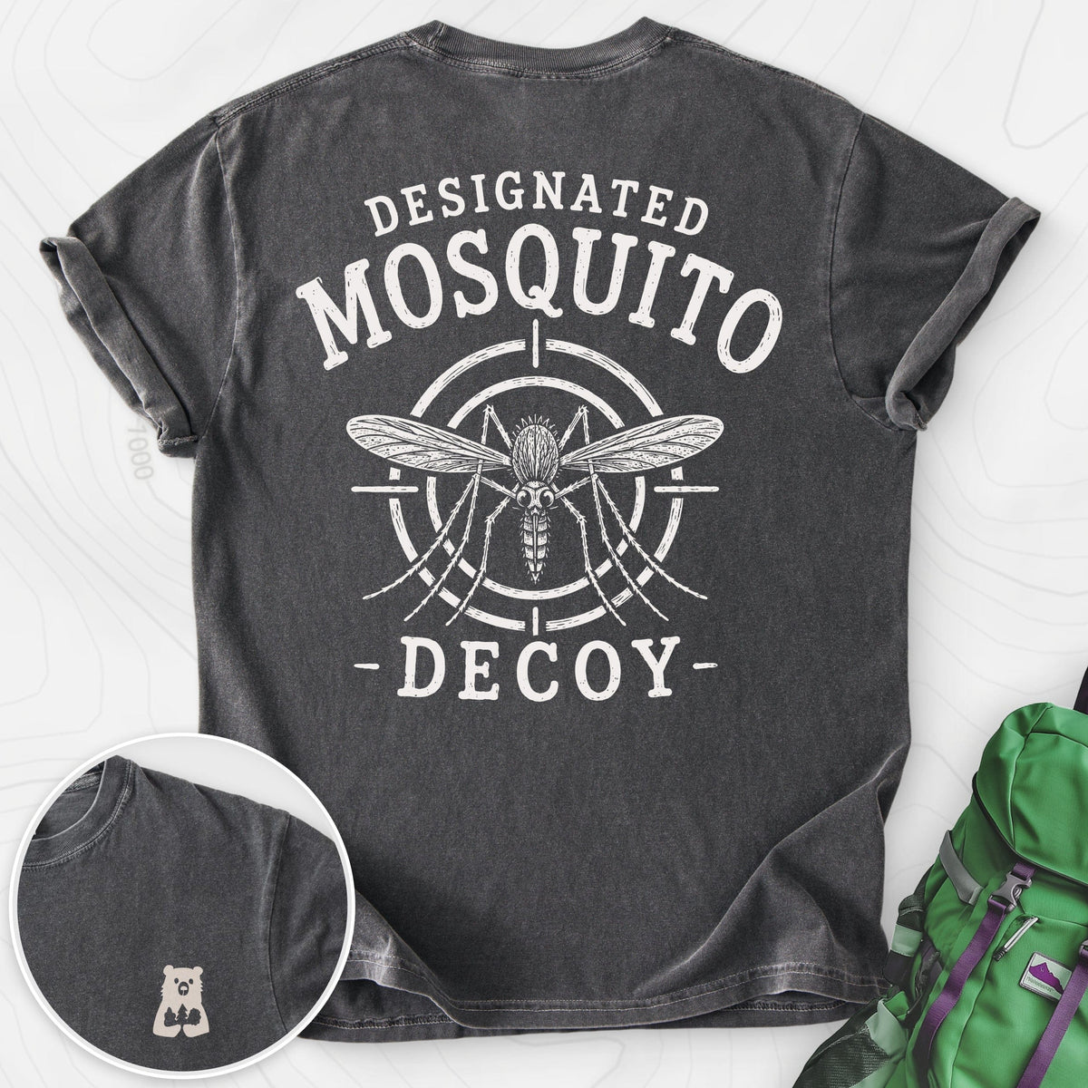Designated Mosquito Decoy Back Print T-shirt Gift For Hiker