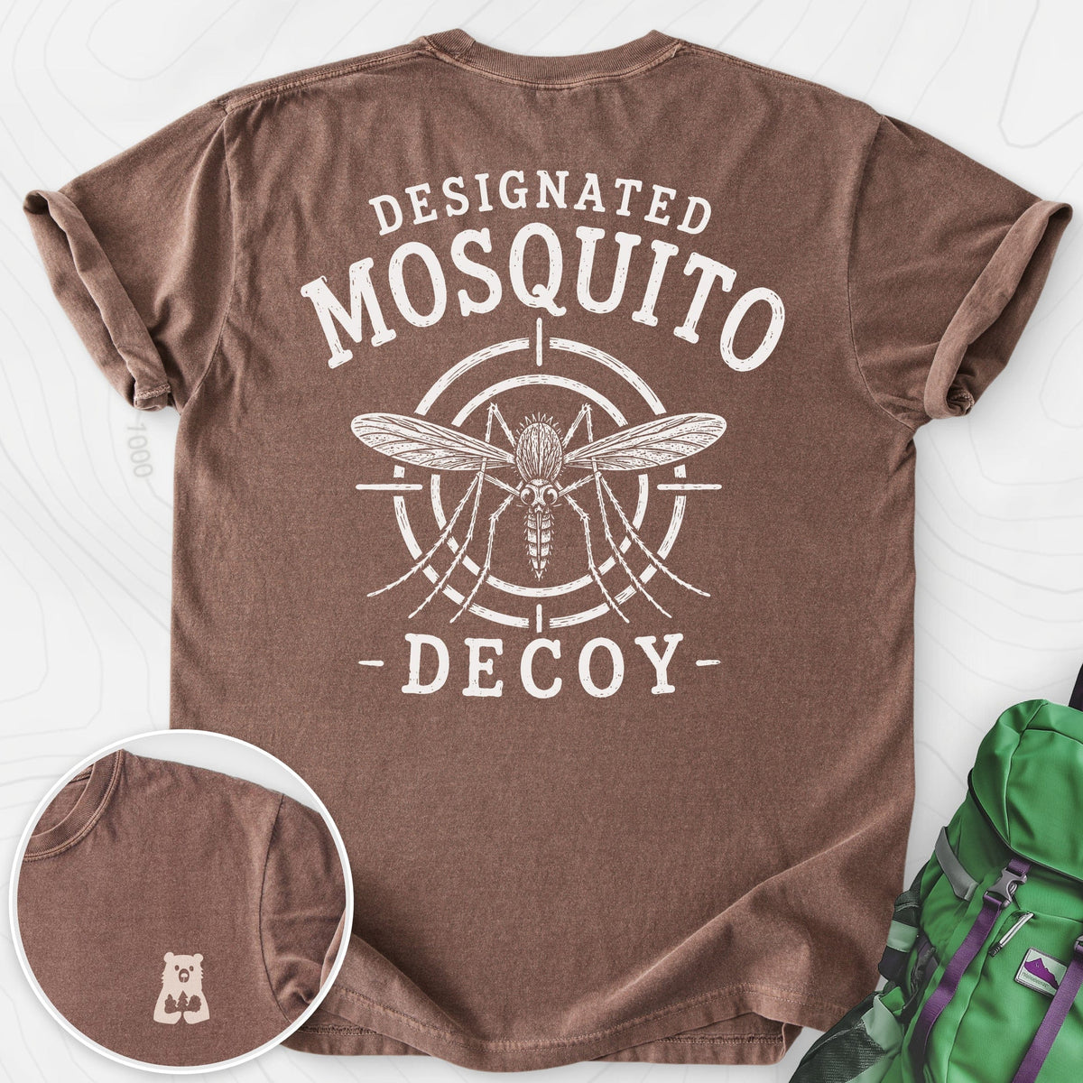 Designated Mosquito Decoy Back Print T-shirt Gift For Hiker