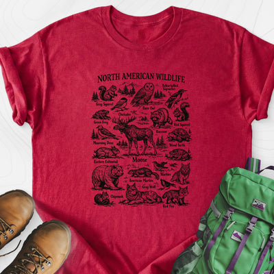 North American Wildlife Lightweight T-Shirt Gift For Hiker