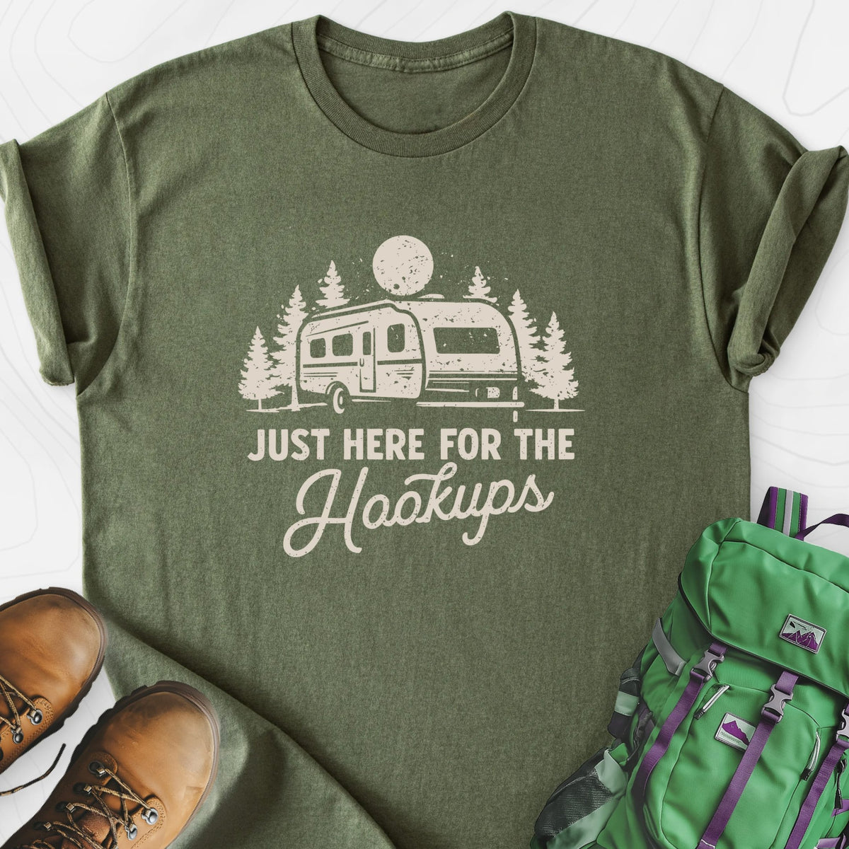 Here for the Hookups Lightweight T-Shirt Gift For Hiker