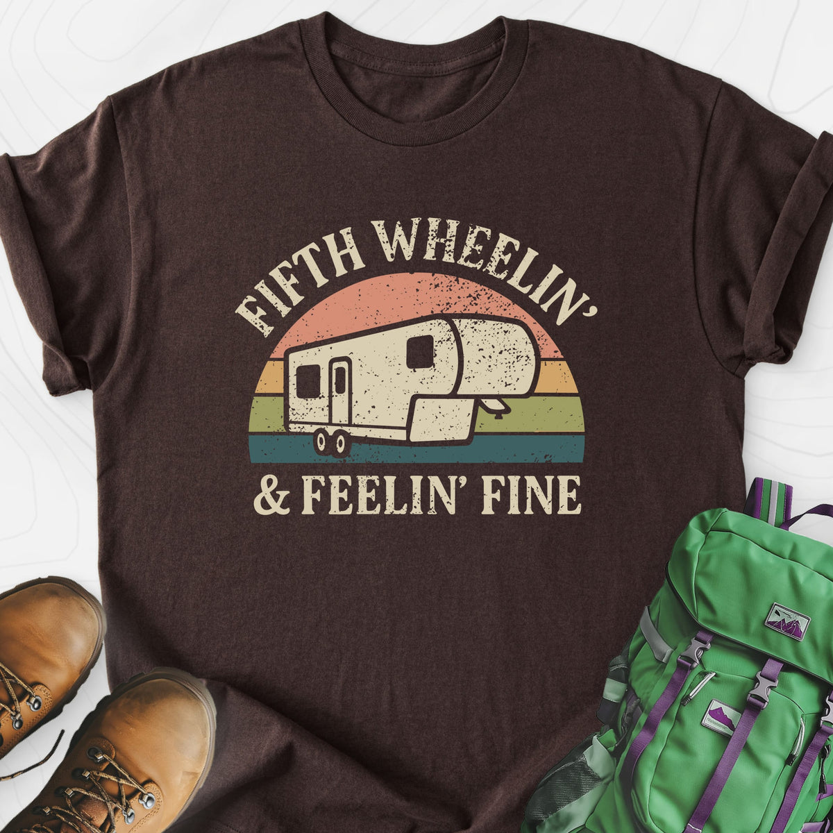 Fifth Wheelin' Lightweight T-Shirt Gift For Hiker