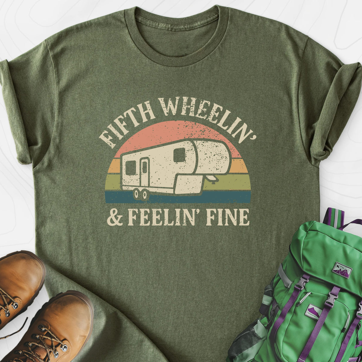 Fifth Wheelin' Lightweight T-Shirt Gift For Hiker