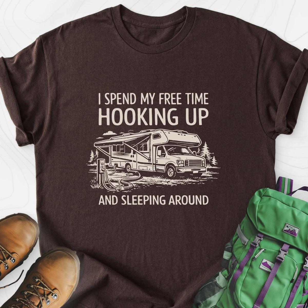 Sleeping Around Lightweight T-Shirt Gift For Hiker