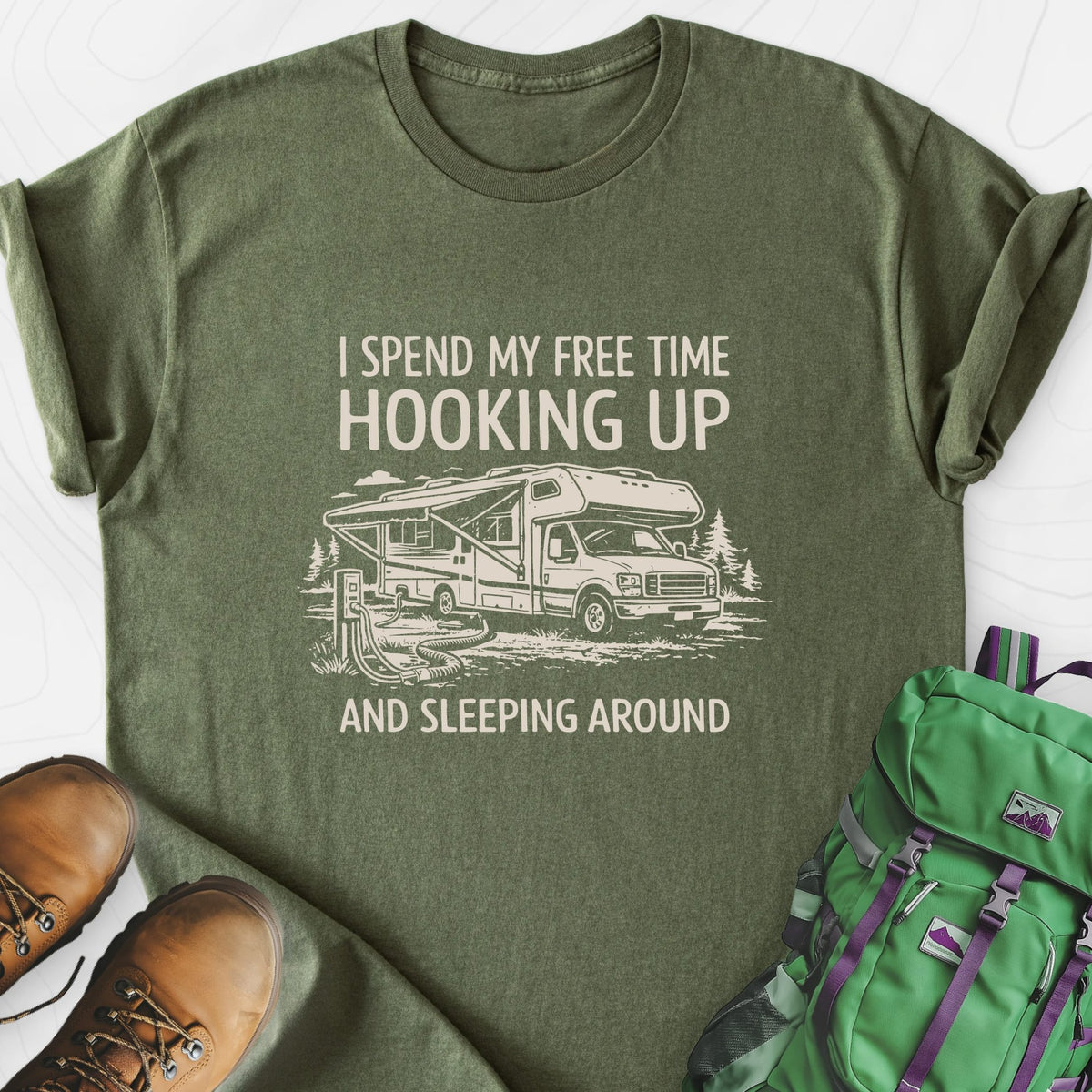 Sleeping Around Lightweight T-Shirt Gift For Hiker
