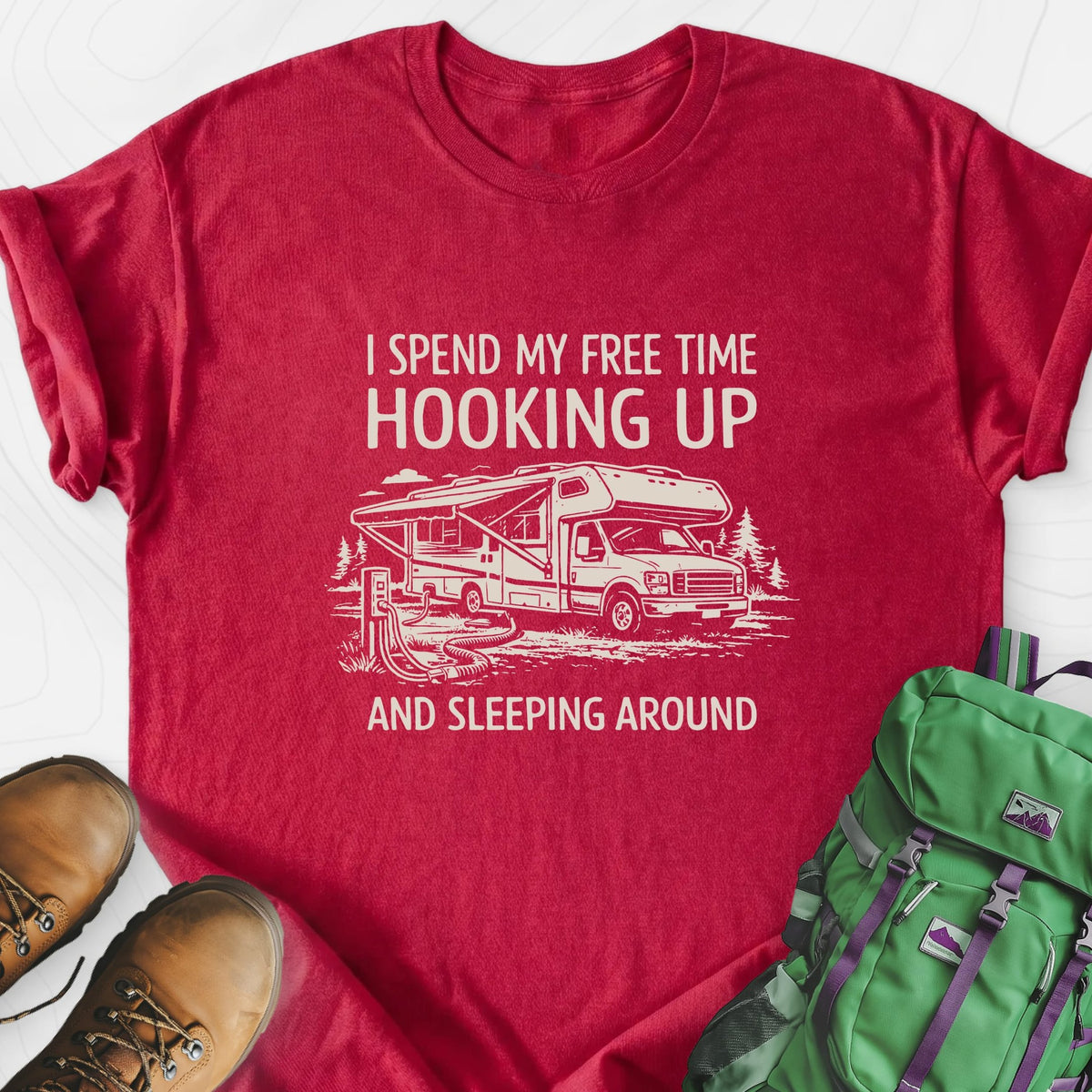 Sleeping Around Lightweight T-Shirt Gift For Hiker
