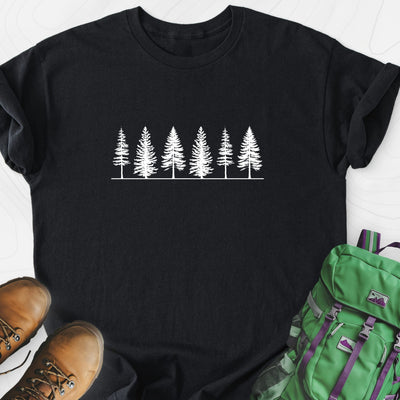Tree Silhouette Lightweight T-Shirt Gift For Hiker