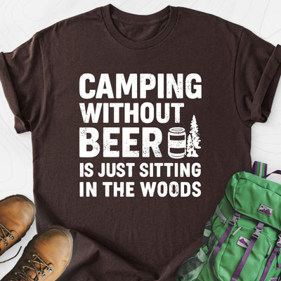 Camping Without Beer Lightweight T-Shirt Gift For Hiker