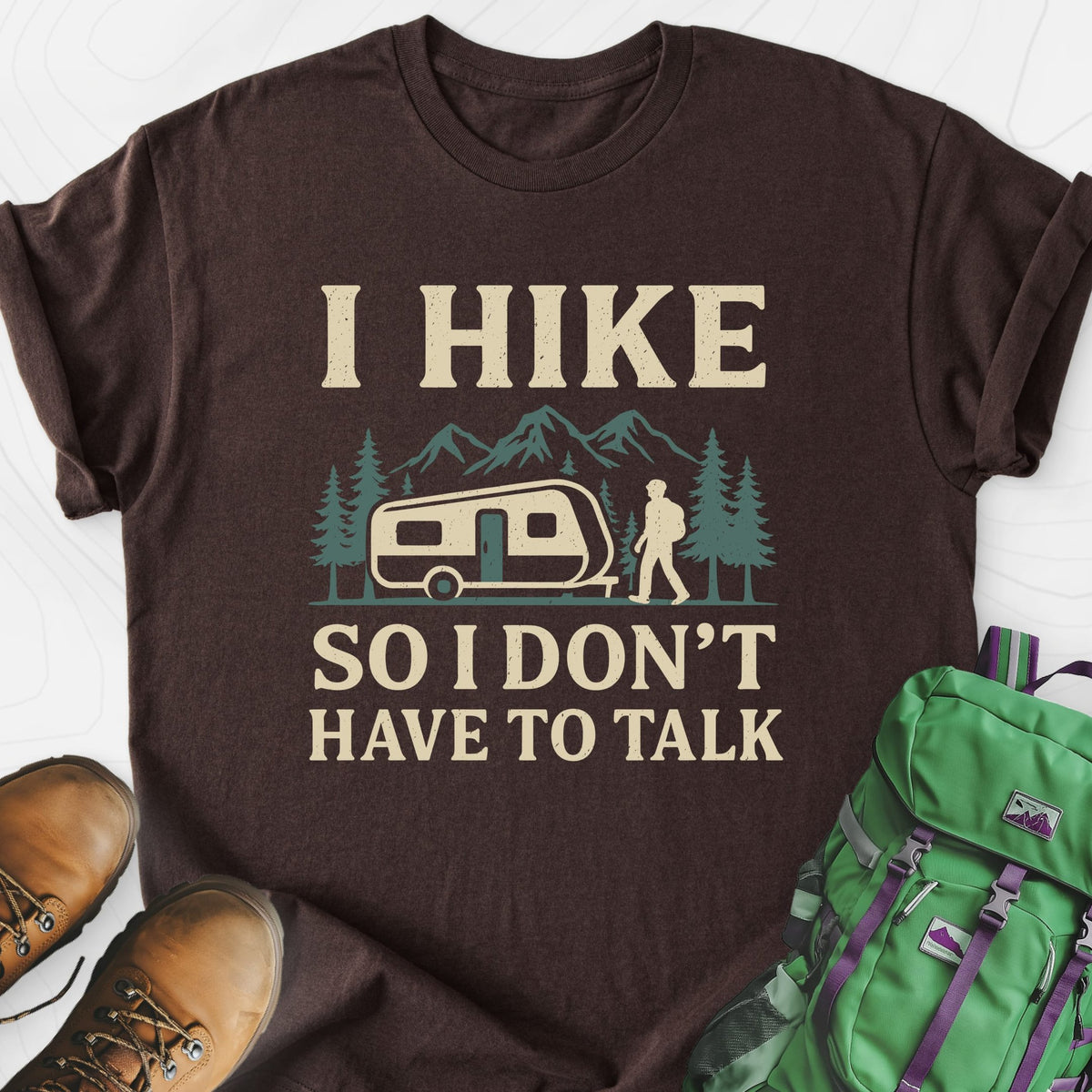 I Hike to Avoid Small Talk Lightweight T-Shirt Gift For Hiker