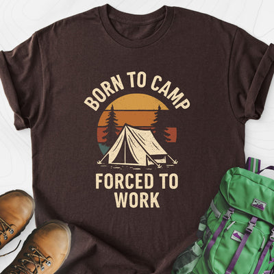 Born to Camp Lightweight T-Shirt Gift For Hiker