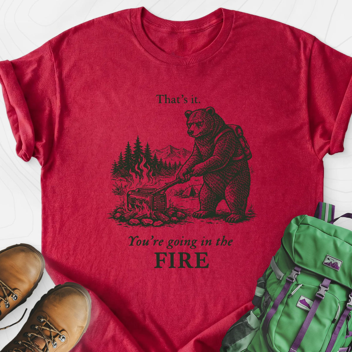 Generator in the Fire Lightweight T-Shirt Gift For Hiker
