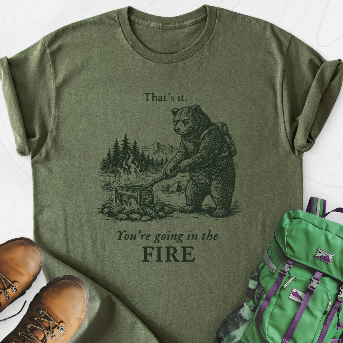 Generator in the Fire Lightweight T-Shirt Gift For Hiker