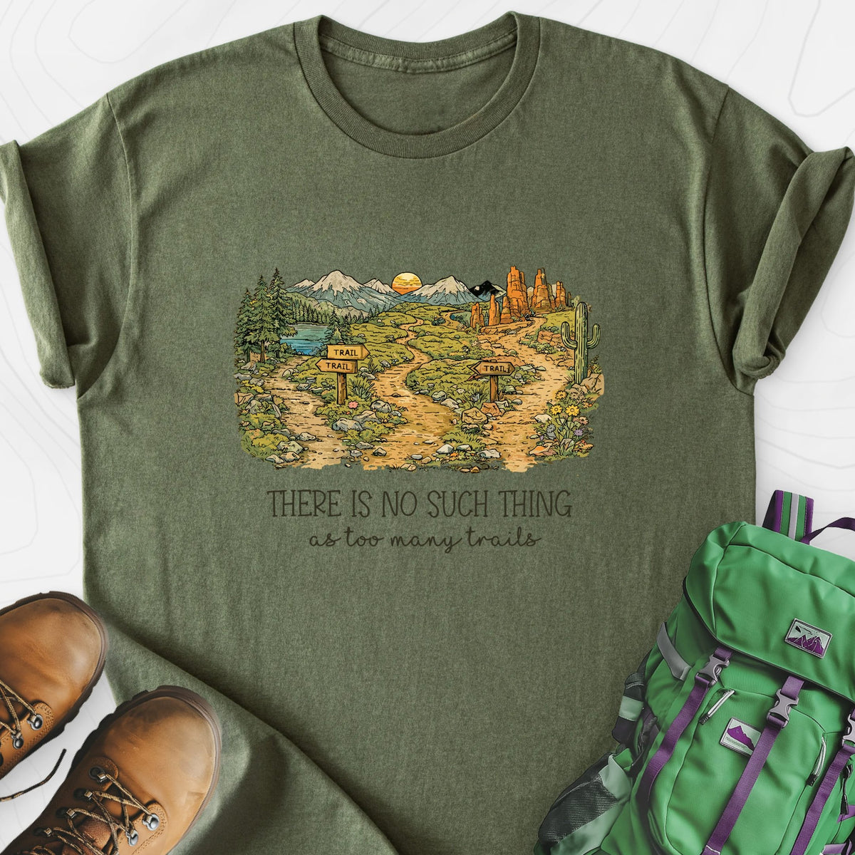 Too Many Trails Lightweight T-Shirt Gift For Hiker