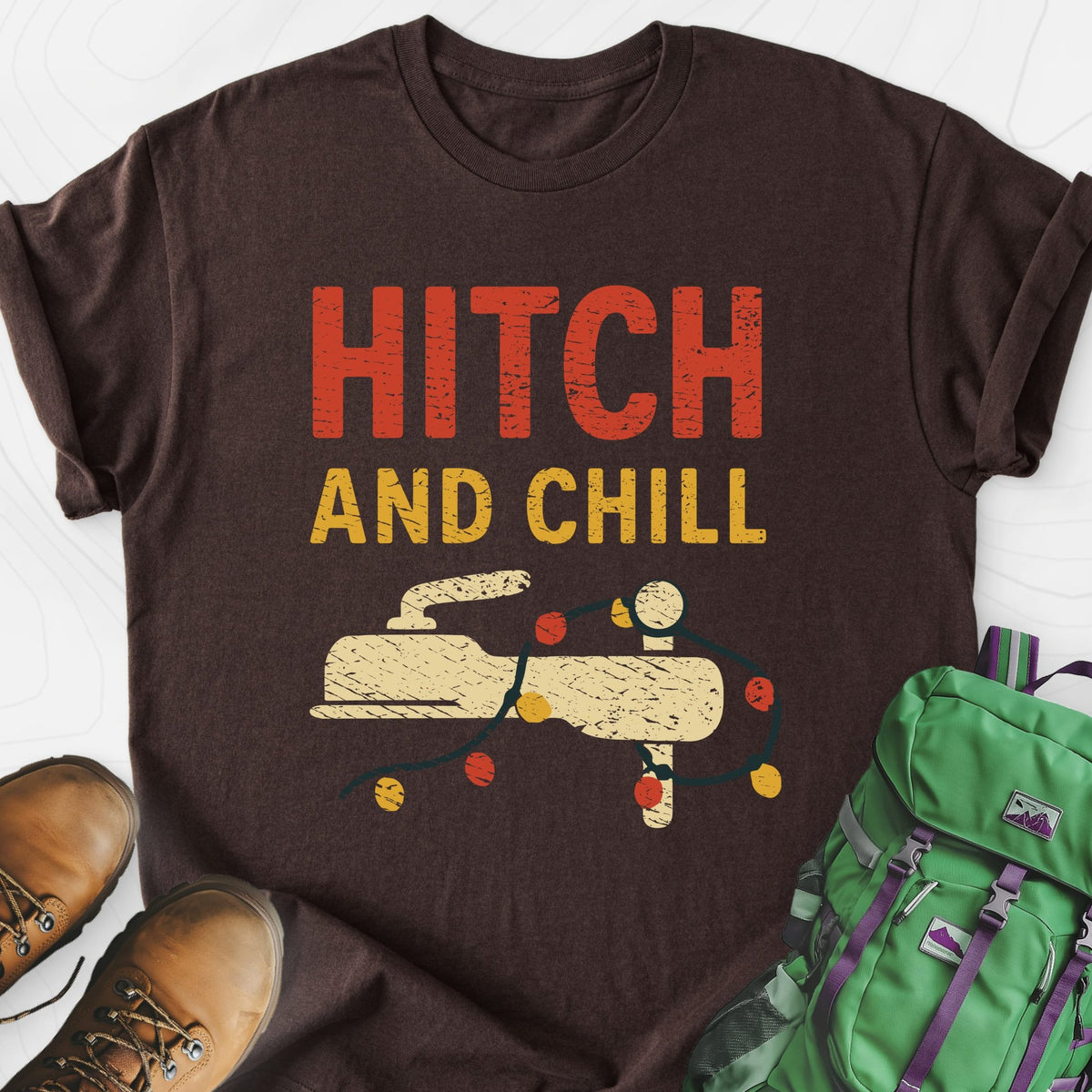 Hitch and Chill Lightweight T-Shirt Gift For Hiker