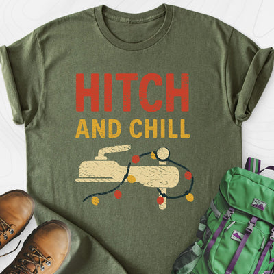 Hitch and Chill Lightweight T-Shirt Gift For Hiker