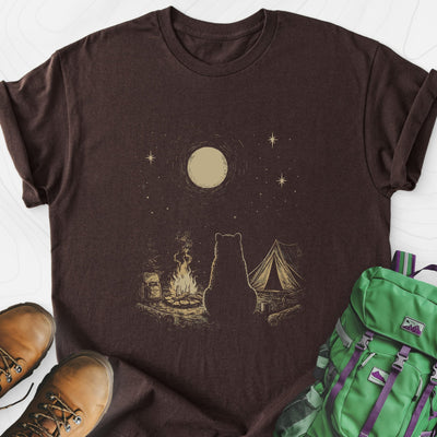 Moonlit Camp Lightweight T-Shirt Gift For Hiker