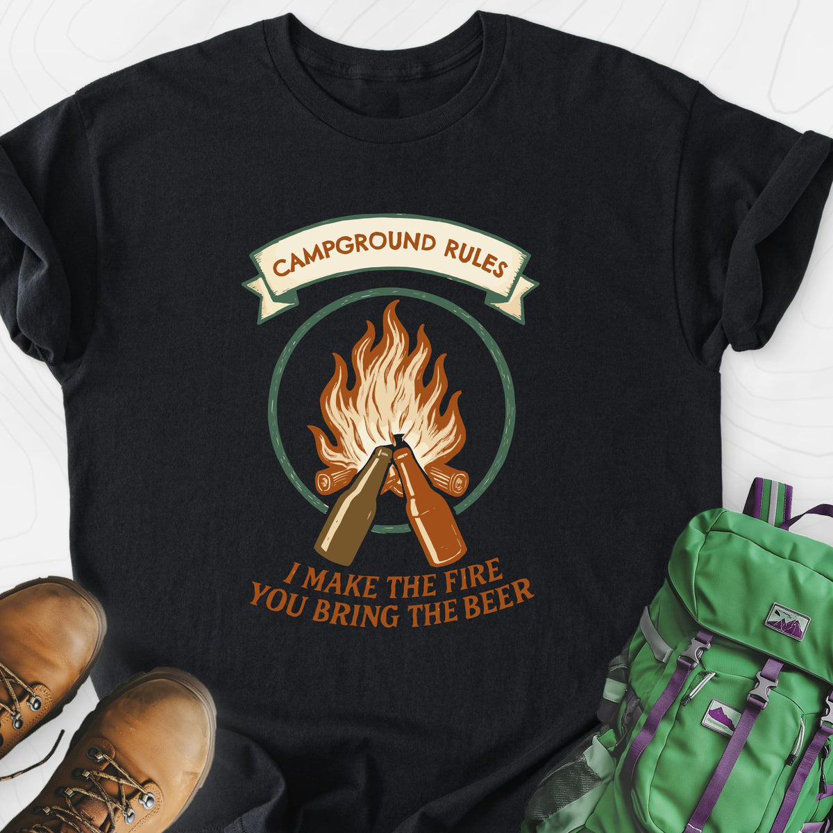 Campground Rules Lightweight T-Shirt Gift For Hiker