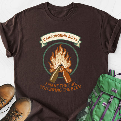 Campground Rules Lightweight T-Shirt Gift For Hiker