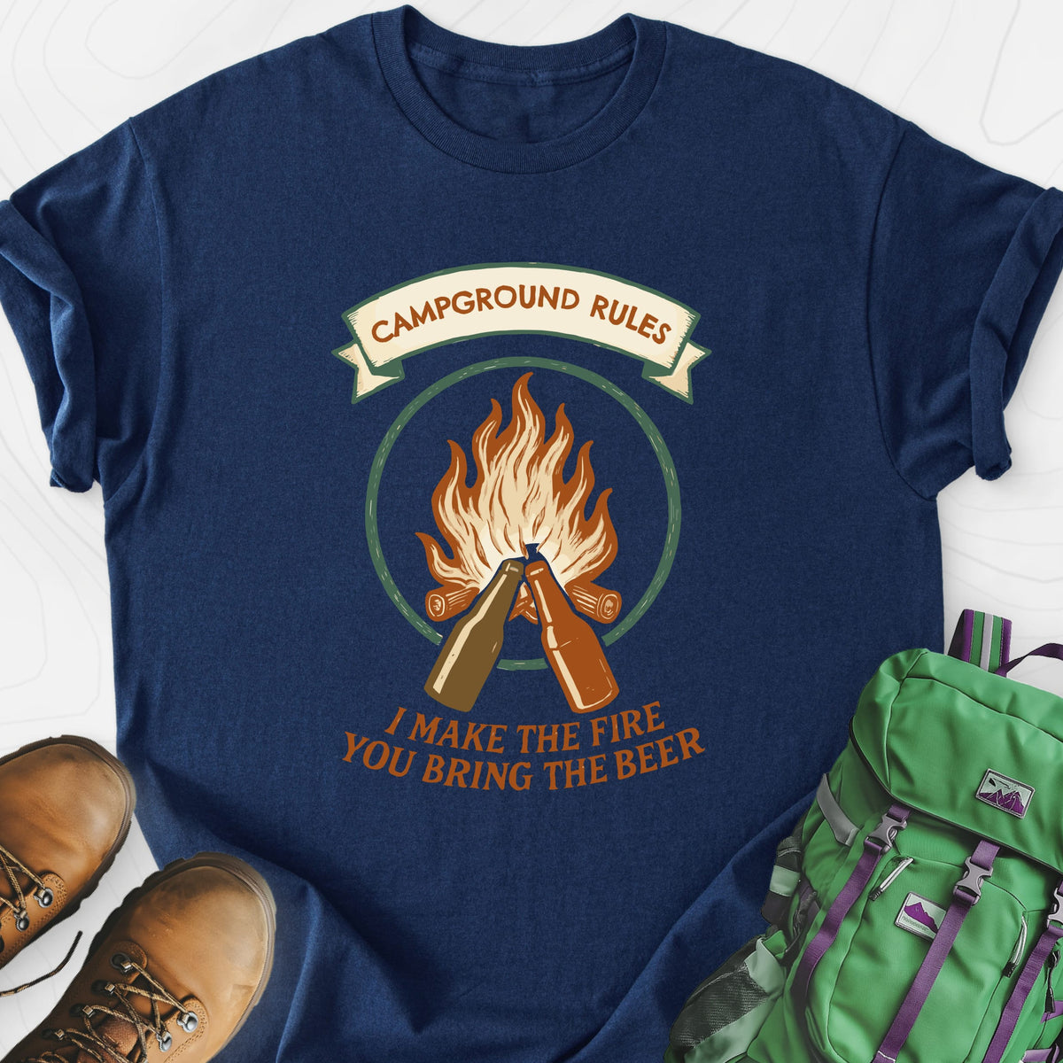 Campground Rules Lightweight T-Shirt Gift For Hiker