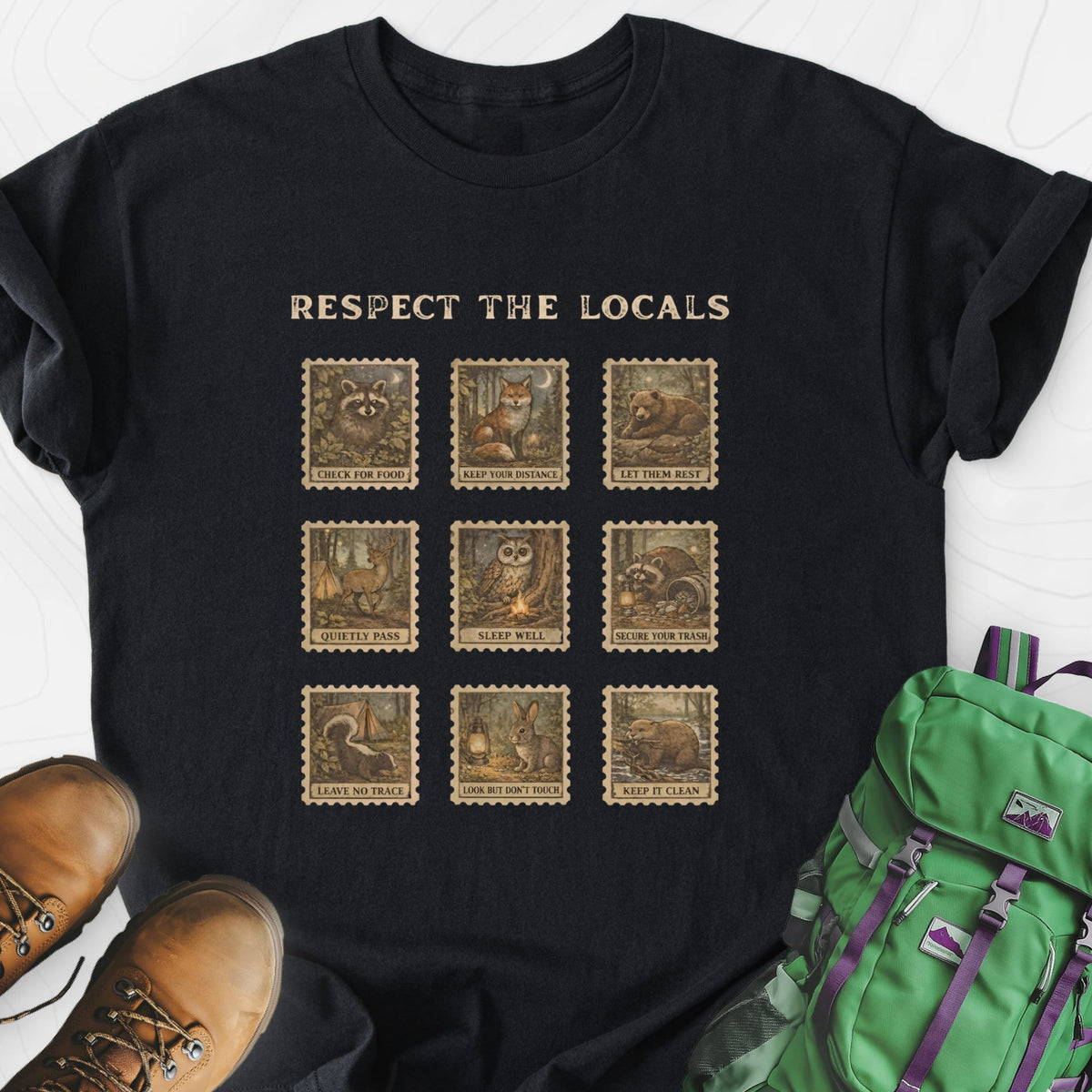 Wildlife Etiquette Lightweight T-Shirt Gift For Hiker
