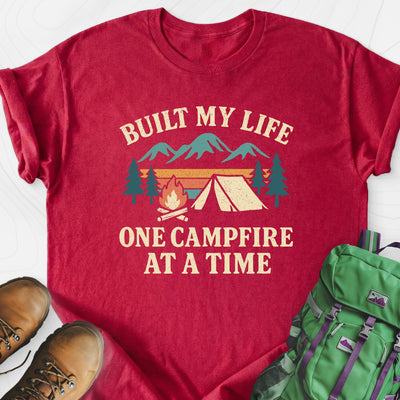 One Campfire at a Time Lightweight T-Shirt Gift For Hiker