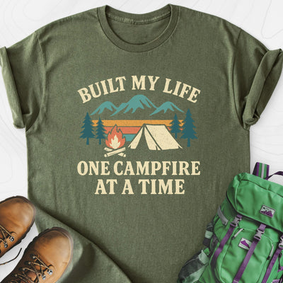 One Campfire at a Time Lightweight T-Shirt Gift For Hiker