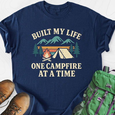 One Campfire at a Time Lightweight T-Shirt Gift For Hiker