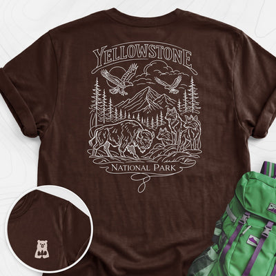 Yellowstone Back Print Lightweight T-Shirt Gift For Hiker