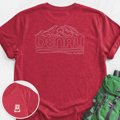 Denali Back Print Lightweight T-Shirt Gift For Hiker