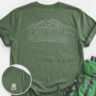 Denali Back Print Lightweight T-Shirt Gift For Hiker