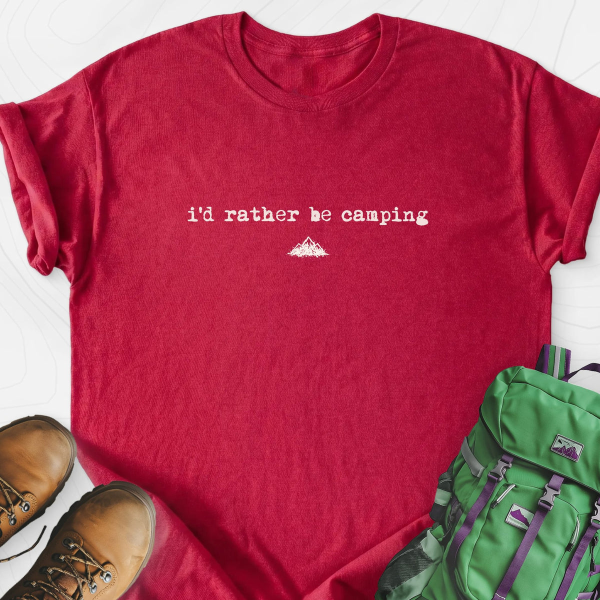Rather Be Camping Lightweight T-Shirt Gift For Hiker