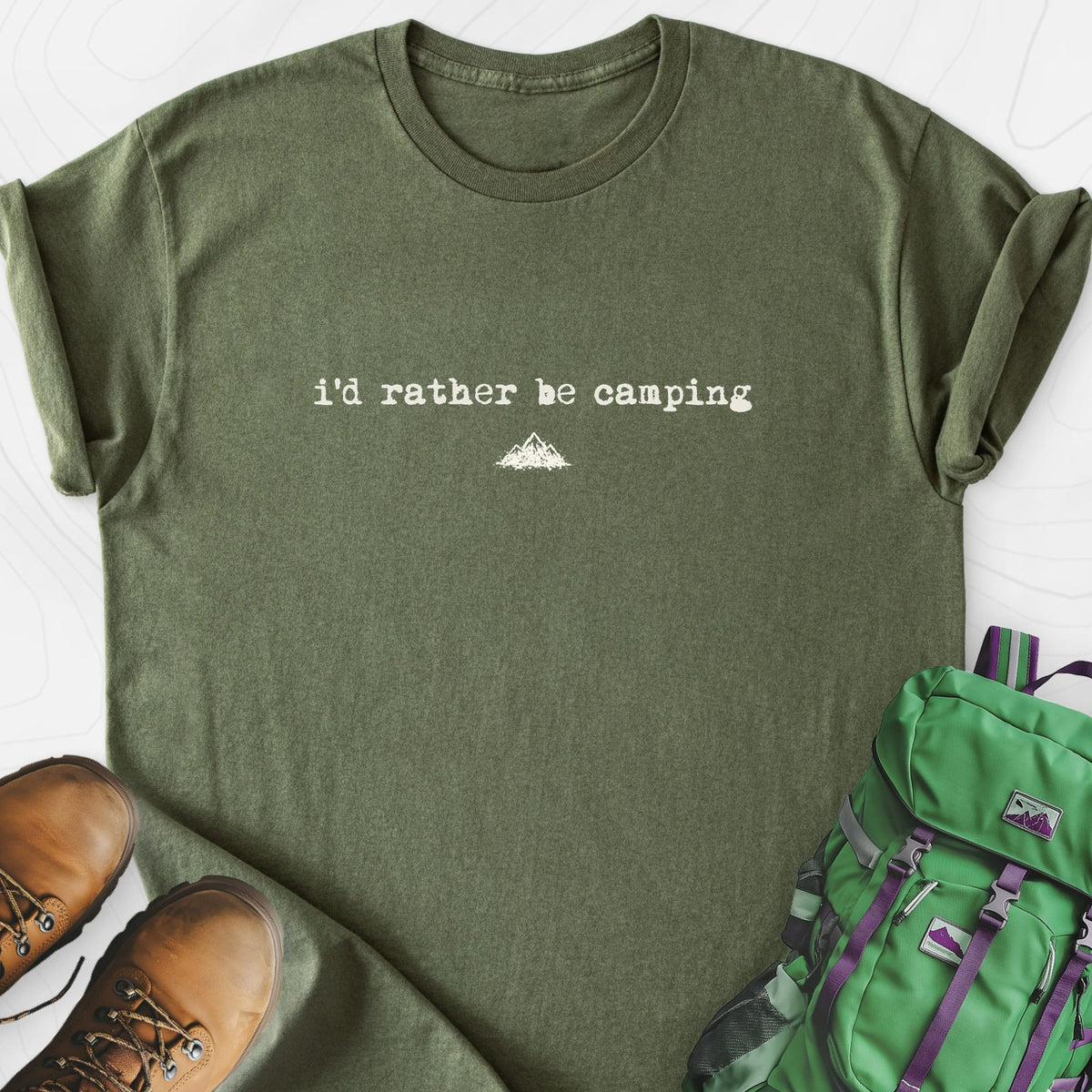 Rather Be Camping Lightweight T-Shirt Gift For Hiker