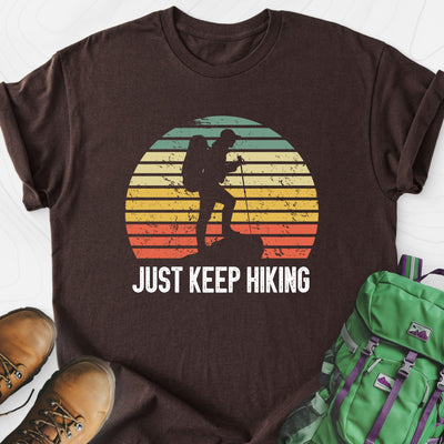 Just Keep Hiking Lightweight T-Shirt Gift For Hiker