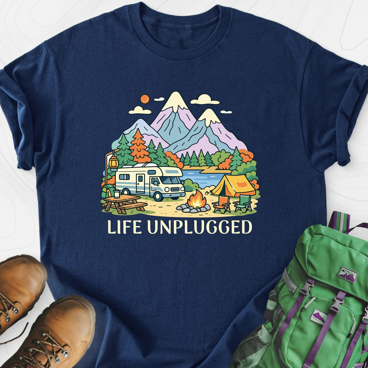 Life Unplugged Lightweight T-Shirt Gift For Hiker